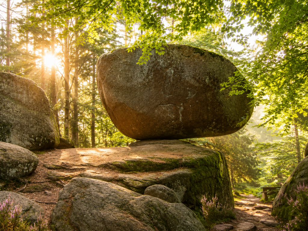 Wackelstein bei Zenting unweit des Büchelsteiner Hof in Grattersdorf