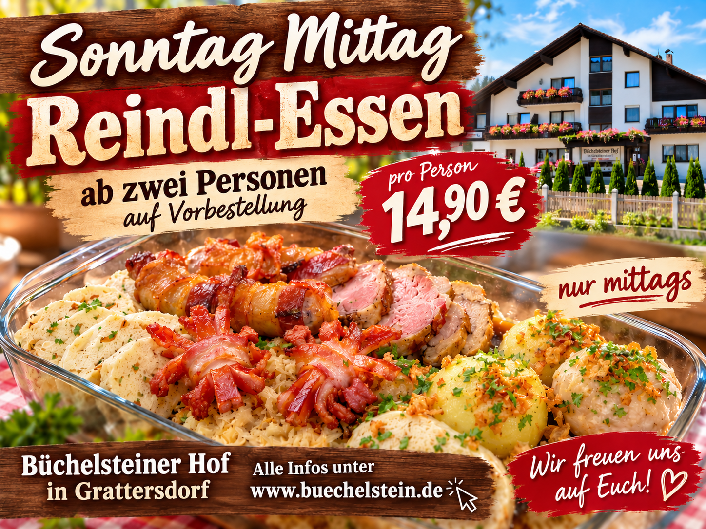 Reindl-Essen im Büchelsteiner Hof Grattersdorf, traditionell, bodenständig, regional, deutsch, einfach gut essen